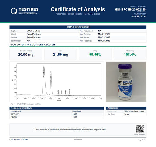 BPC-157 + TB-500 COA / lab report
