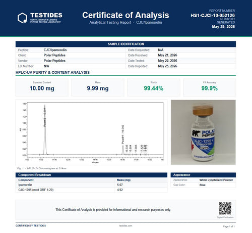 CJC-1295 + Ipamorelin COA / lab report